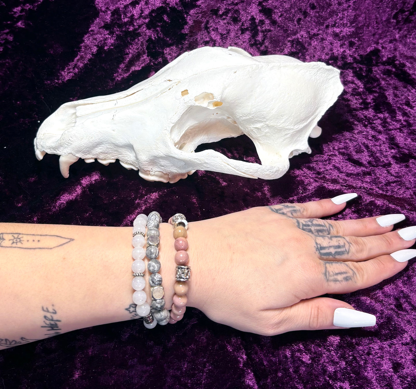 Crystal and Stone Bracelet (set of 3)