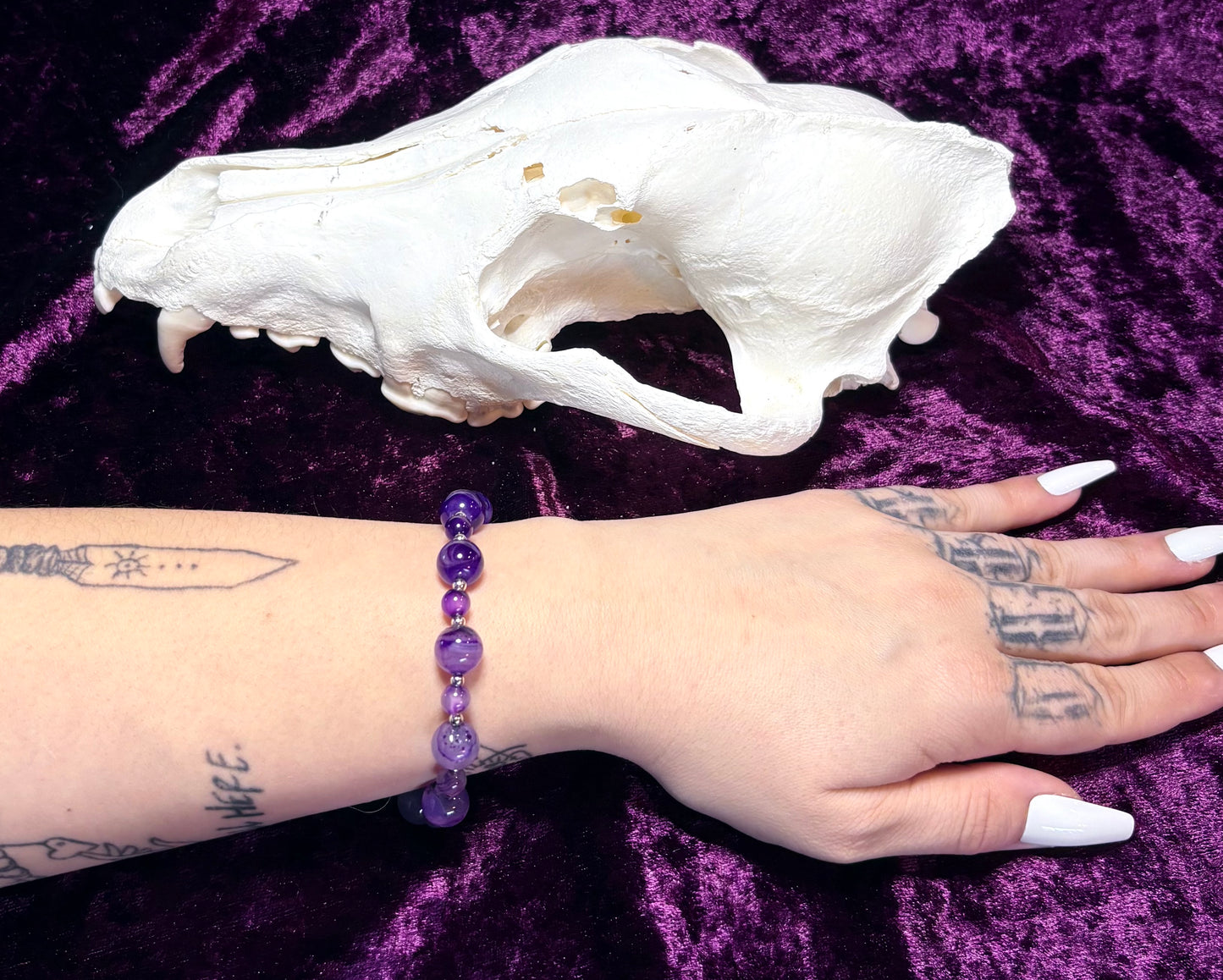 Purple Dyed Agate Bracelet