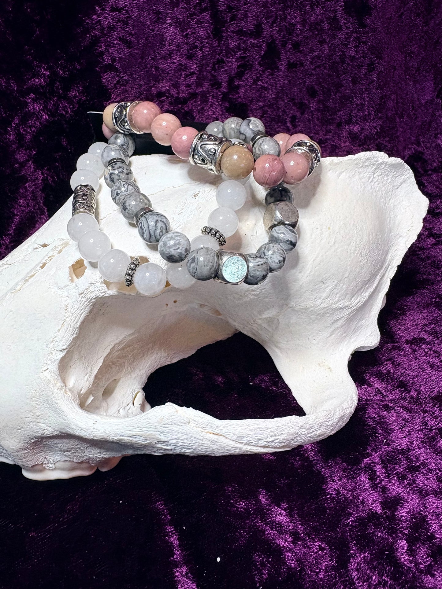 Crystal and Stone Bracelet (set of 3)