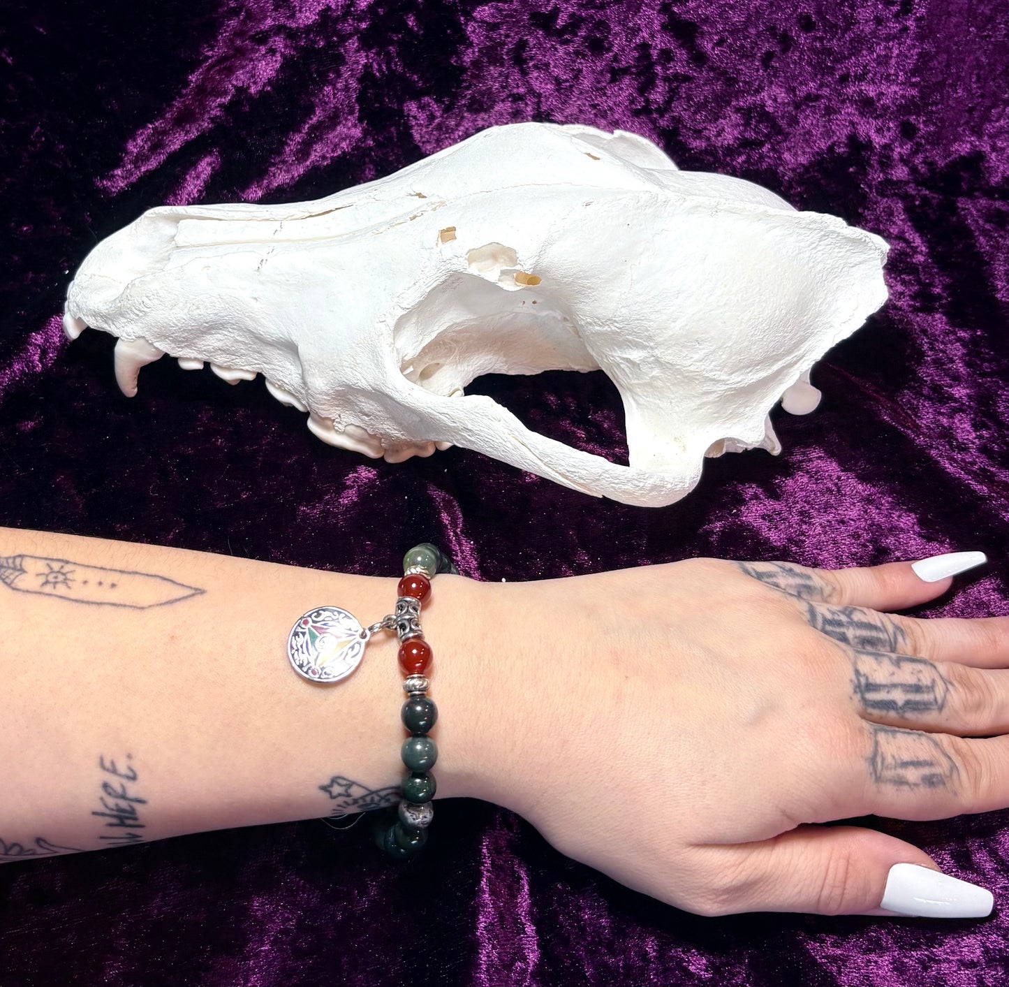 Indian Bloodstone and Red Onyx Bracelet