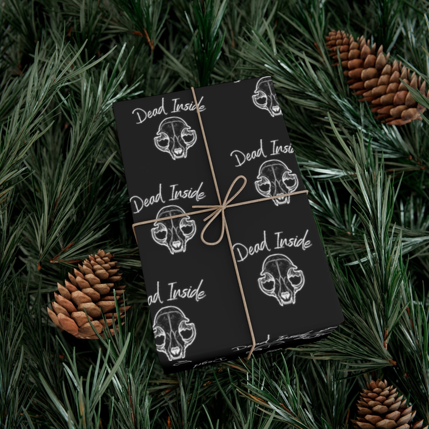 Dead Inside Cat Skull Gift Wrap