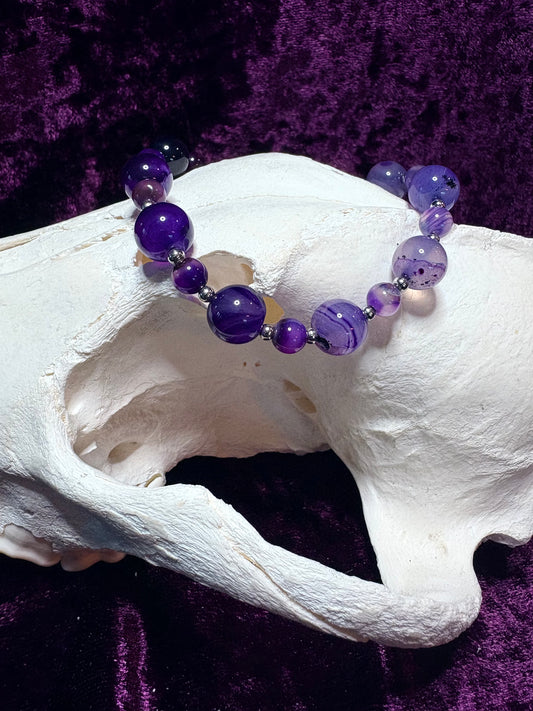 Purple Dyed Agate Bracelet
