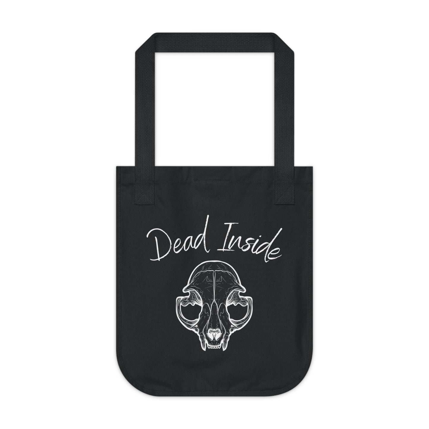 Dead Inside Cat Skull Organic Canvas Tote Bag