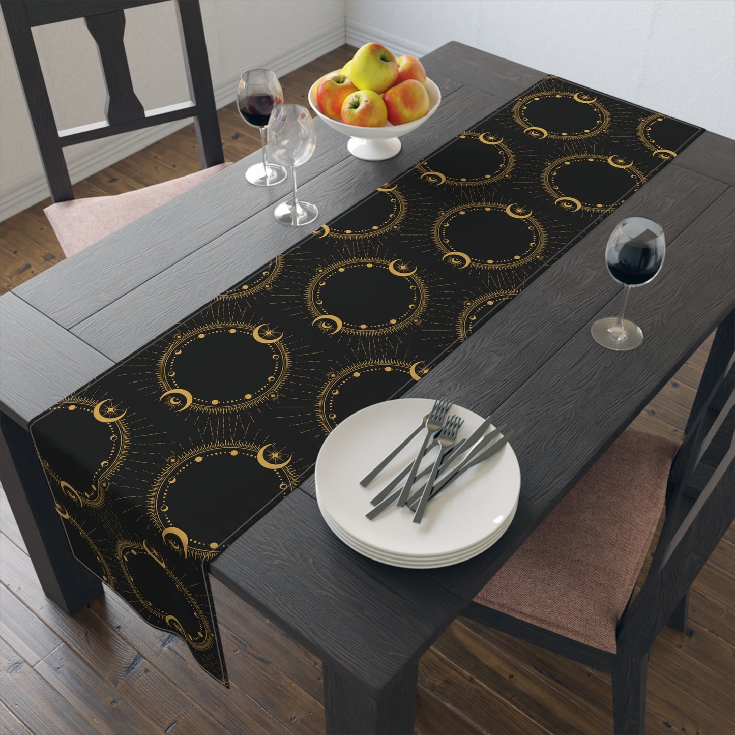 Gold Moon Phase Patterned Altar Cloth