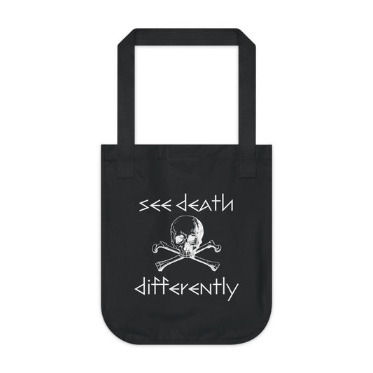 See Death Differently Skull Organic Canvas Tote Bag