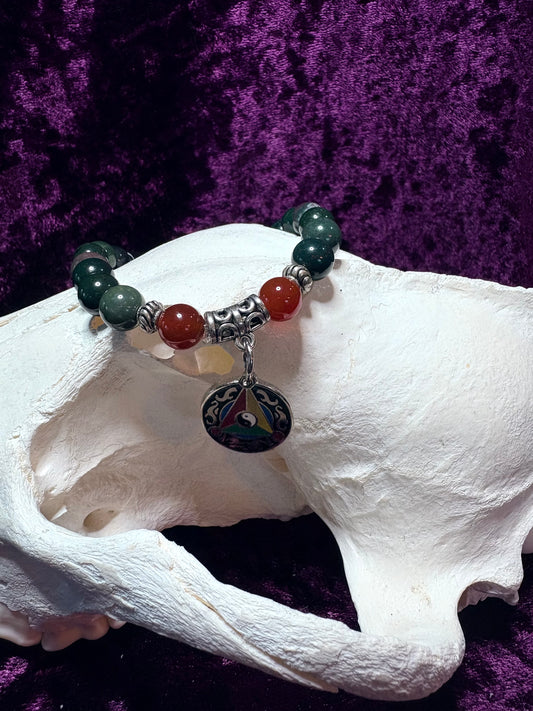 Indian Bloodstone and Red Onyx Bracelet
