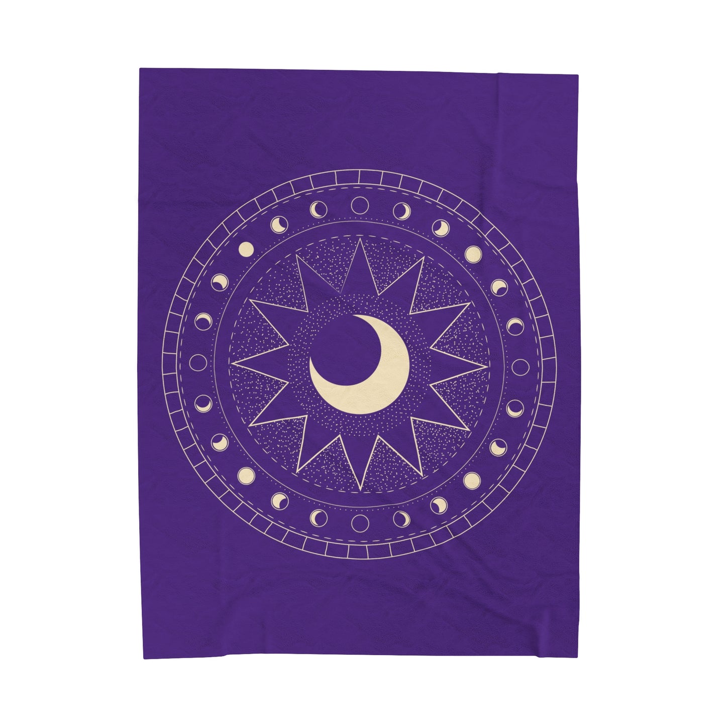 Moon Phase Plush Blanket, Purple