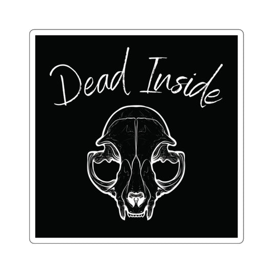 Dead Inside Cat Skull Sticker