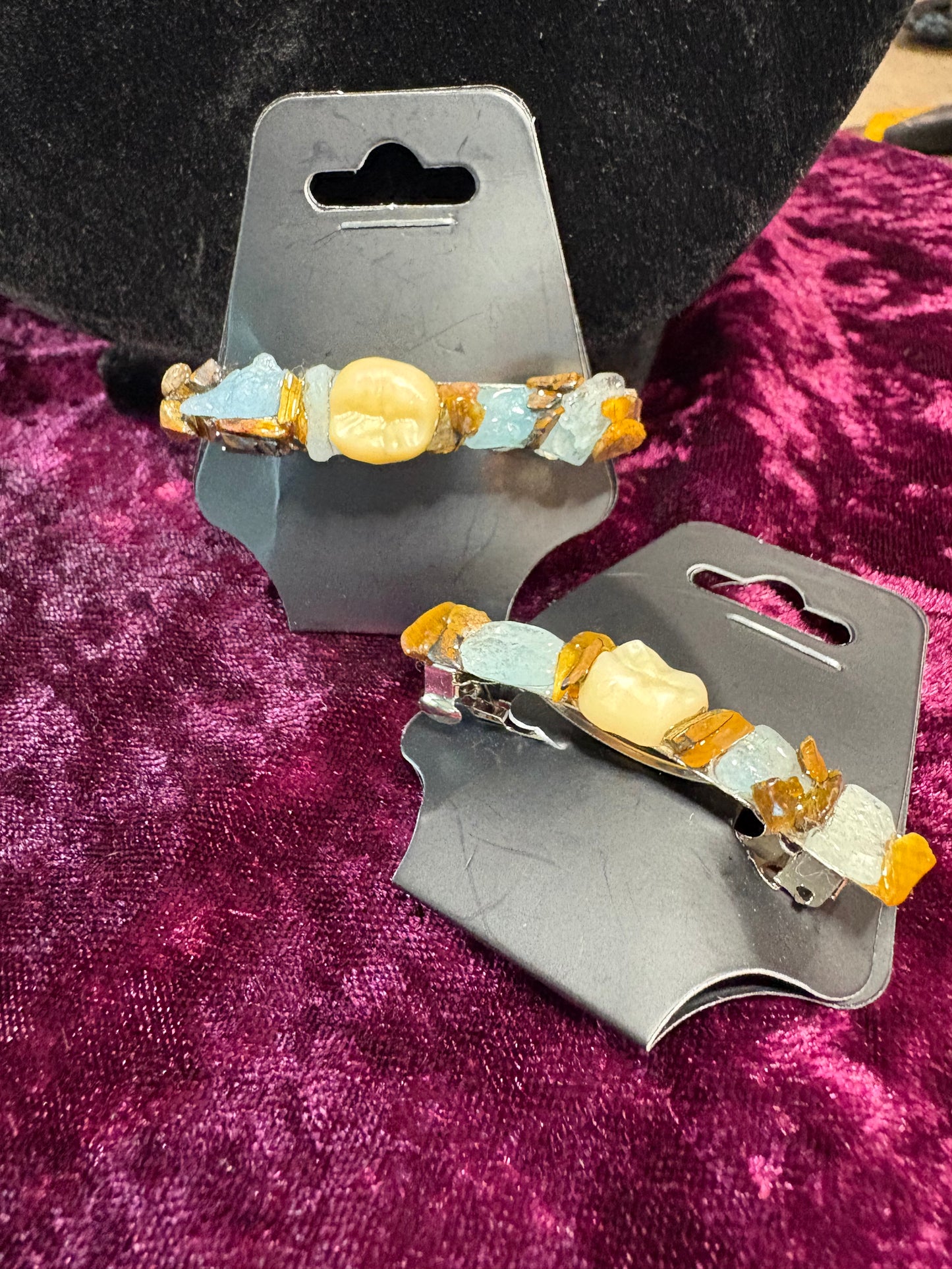 Zirconia Crown and Crystal Barrettes (set of 2)