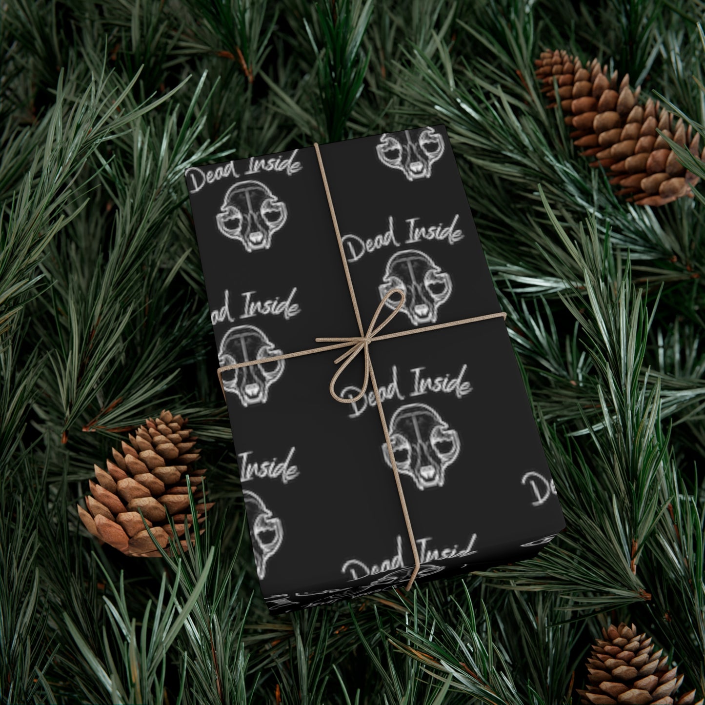 Dead Inside Cat Skull Gift Wrap