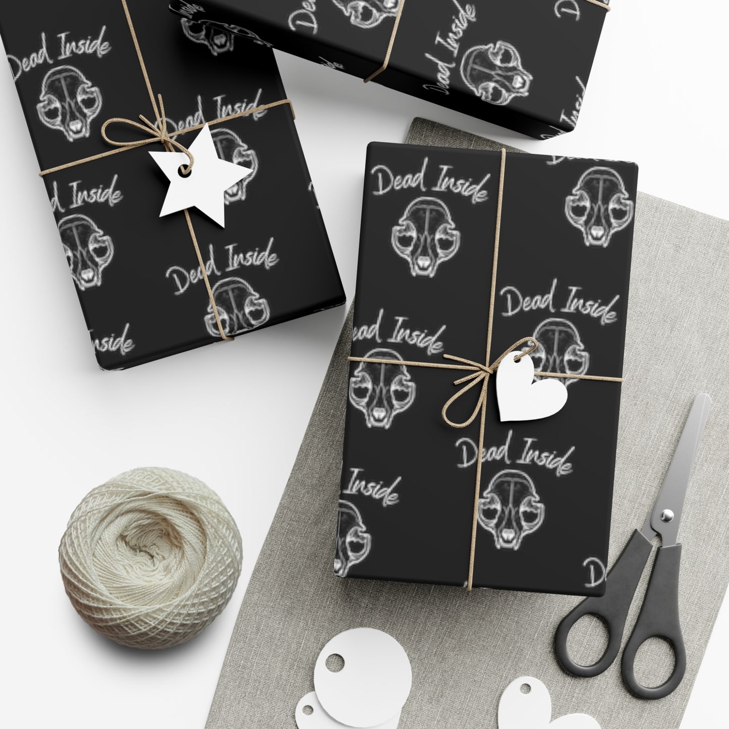 Dead Inside Cat Skull Gift Wrap