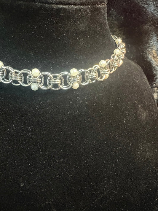 Helm Weave with Pearl Beads