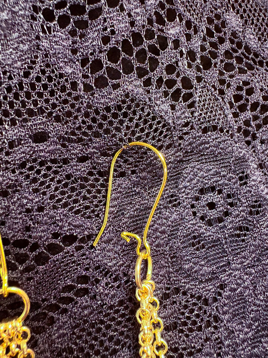 Black and Gold Spike Earrings